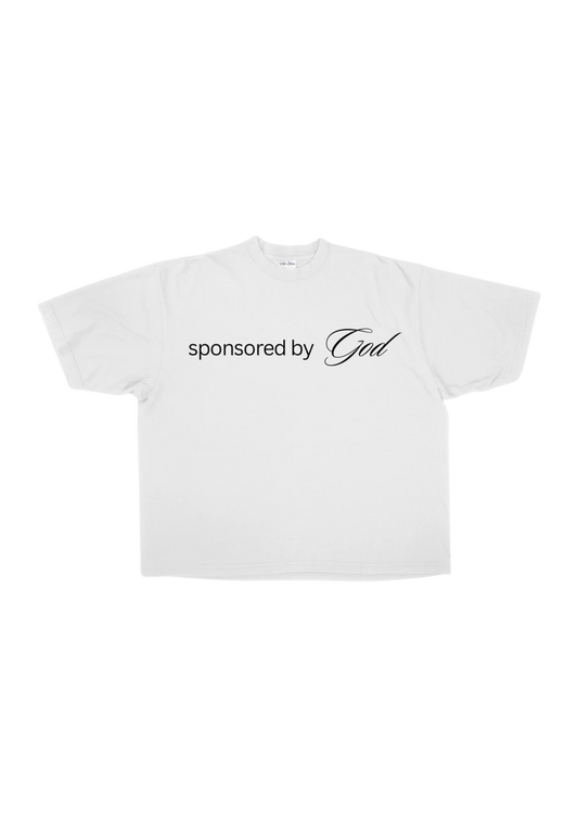 "SPONSORED BY GOD" BOXY TEE
