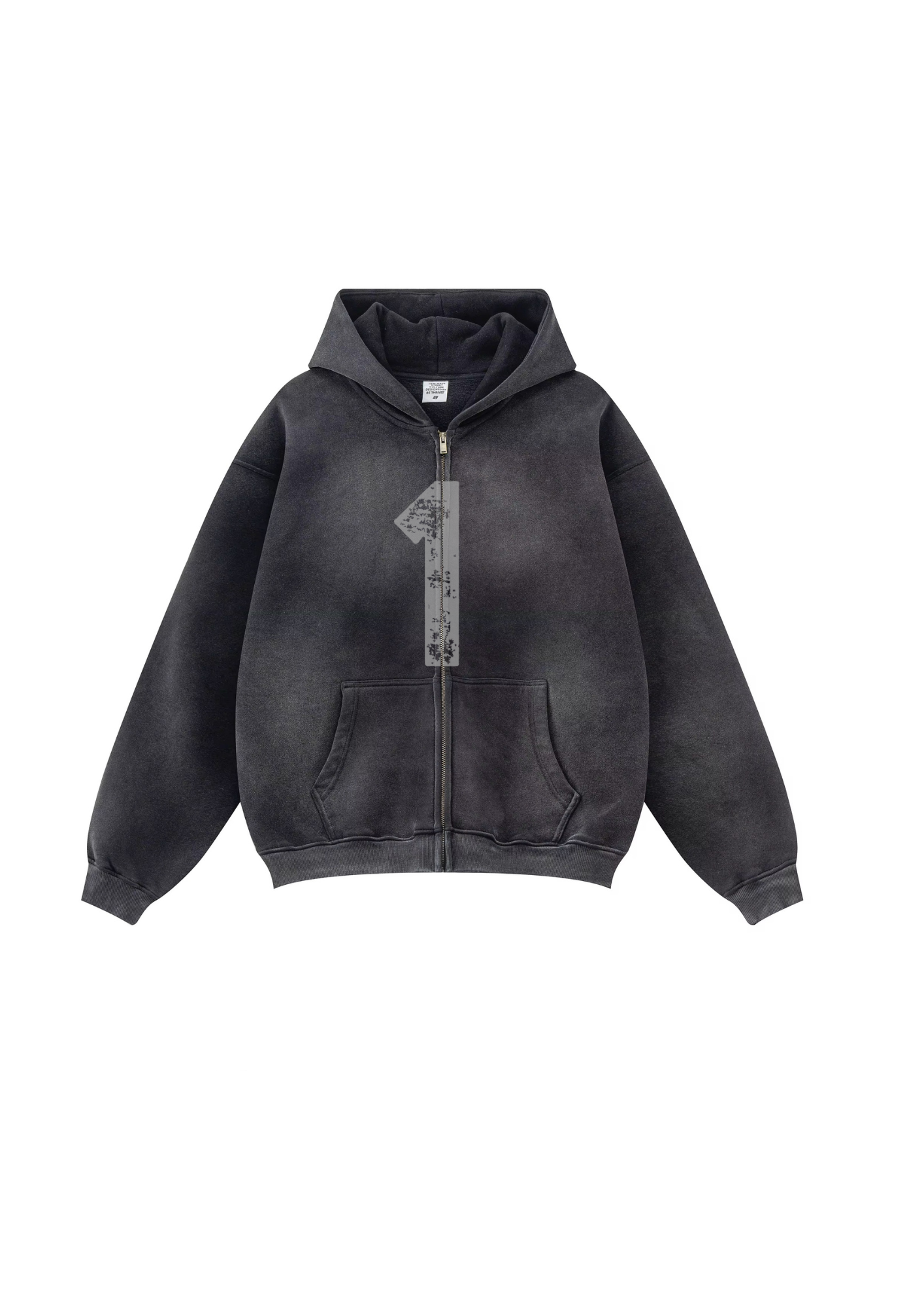 "1" Oversized Washed Zip-Up